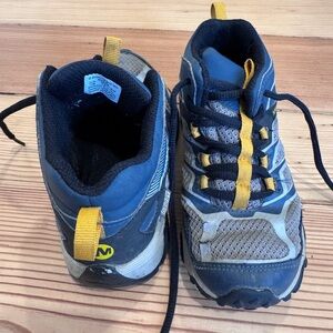 Kids Blue and Yellow Hiking Shoes